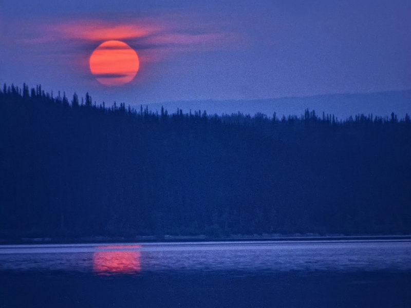 Full moon over Frances Lake, Campbell Hwy, Yukon